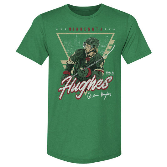 Quinn Hughes Minnesota Triangle Retro WHT