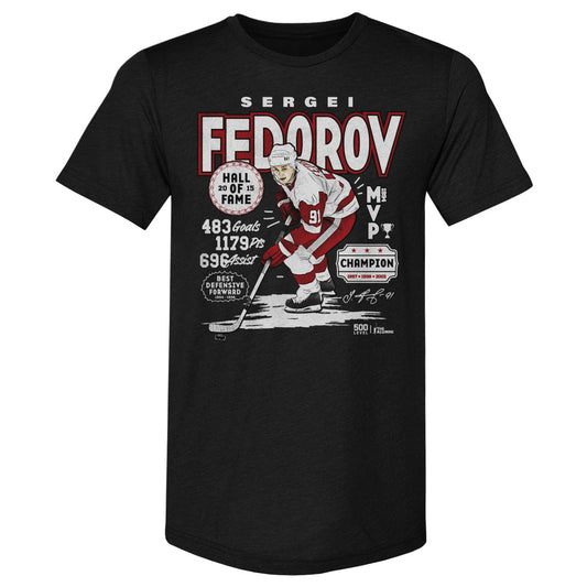 Sergei Fedorov Detroit Vintage Stats WHT