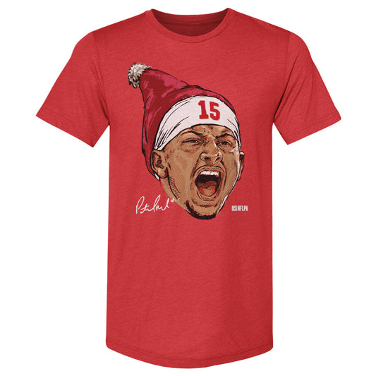 Patrick Mahomes Kansas City Portrait Santa Hat WHT