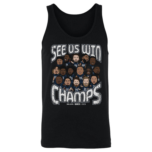 Seattle Football 2025 Champs Cartoon WHT