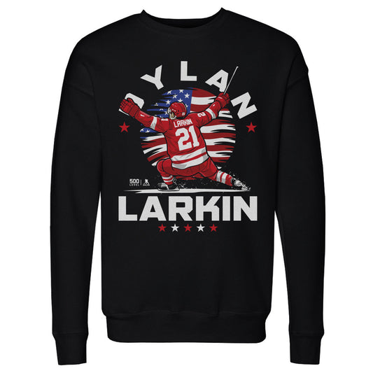 Dylan Larkin Detroit USA Flag Celebration WHT