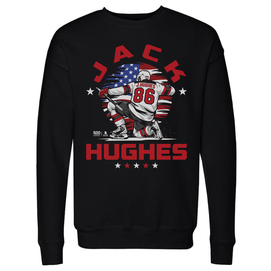 Jack Hughes New Jersey USA Flag Celebration WHT