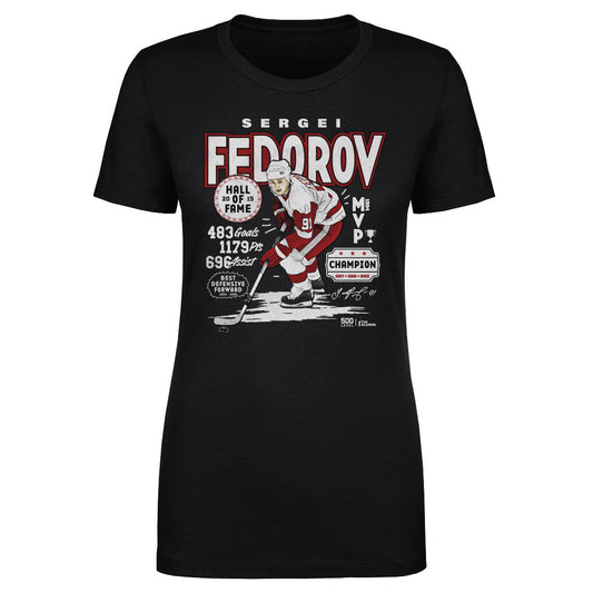 Sergei Fedorov Detroit Vintage Stats WHT