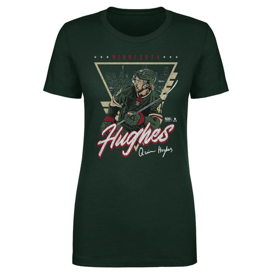 Quinn Hughes Minnesota Triangle Retro WHT