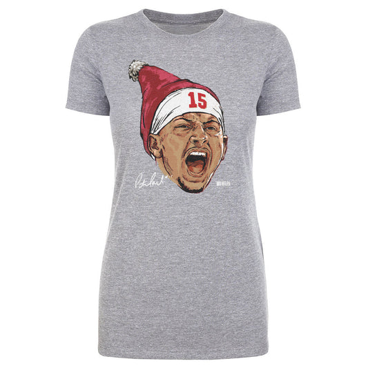 Patrick Mahomes Kansas City Portrait Santa Hat WHT