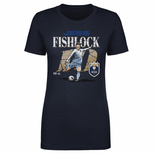 Jess Fishlock Seattle Reign FC Cracked Number WHT