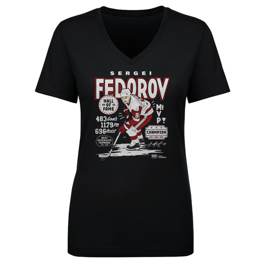 Sergei Fedorov Detroit Vintage Stats WHT