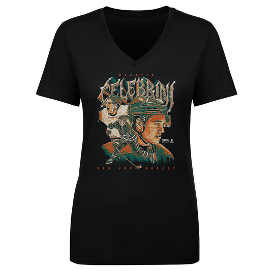 Macklin Celebrini San Jose Vintage Collage WHT