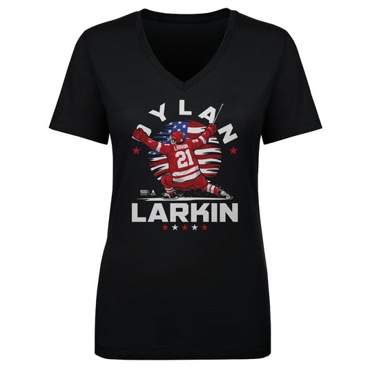 Dylan Larkin Detroit USA Flag Celebration WHT