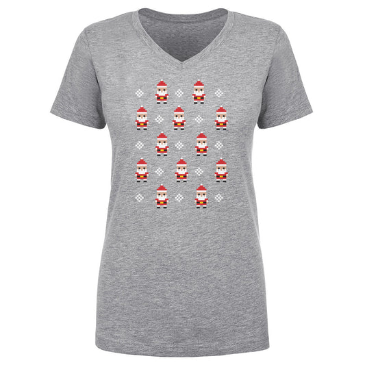 Christmas 8-bit Santas WHT
