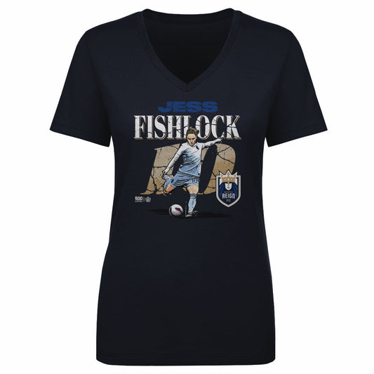 Jess Fishlock Seattle Reign FC Cracked Number WHT