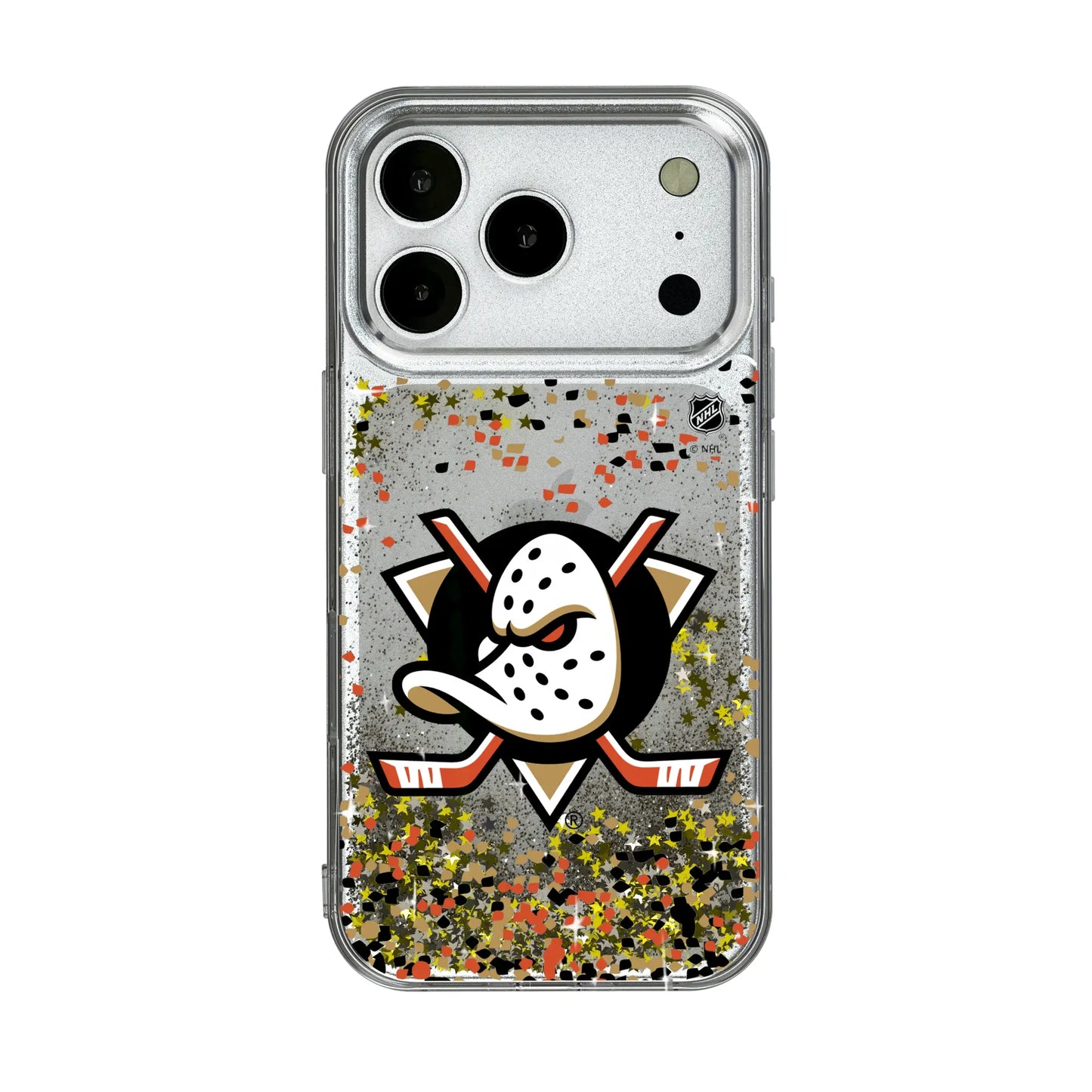 Anaheim Ducks Confetti Glitter Phone Case for Apple iPhone