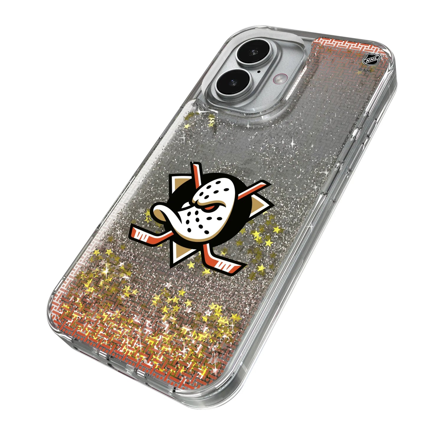 Anaheim Ducks Linen Glitter Phone Case for Apple iPhone