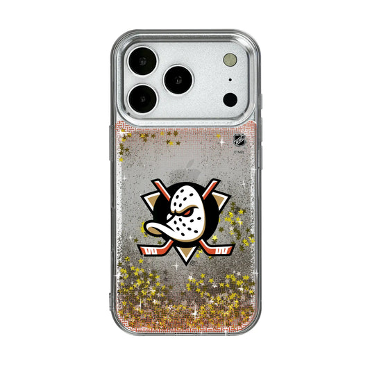 Anaheim Ducks Linen Glitter Phone Case for Apple iPhone