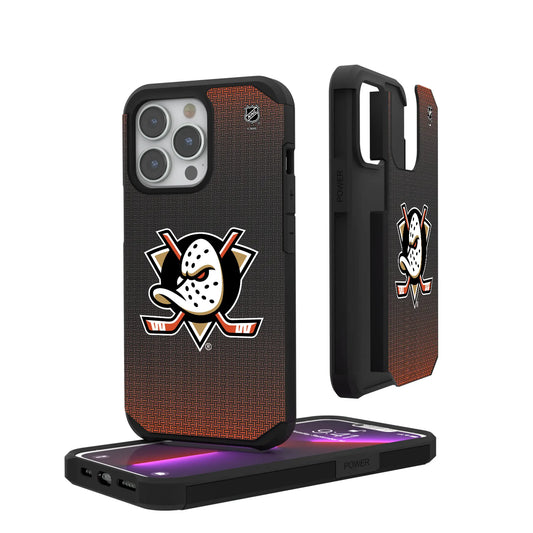 Anaheim Ducks Linen Rugged Phone Case for Apple iPhone