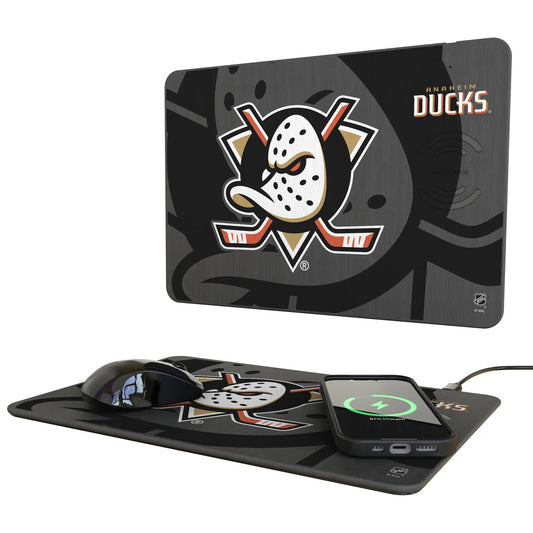 Anaheim Ducks Monocolor Tilt 15-Watt Wireless Charger and Mouse Pad