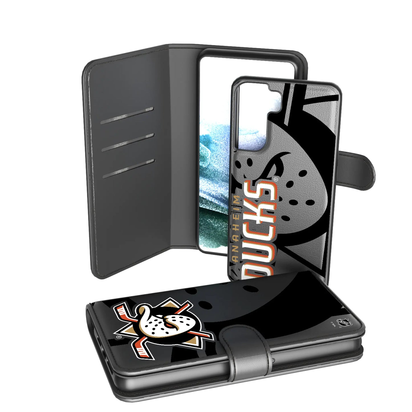 Anaheim Ducks Monocolor Tilt Wallet Phone Case for Apple iPhone