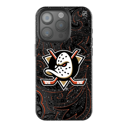 Anaheim Ducks Paisley Black Bling Phone Case for Apple iPhone
