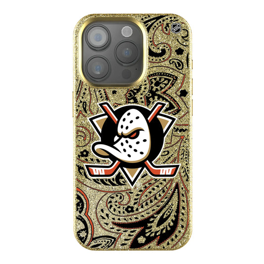 Anaheim Ducks Paisley Bling Phone Case for Apple iPhone