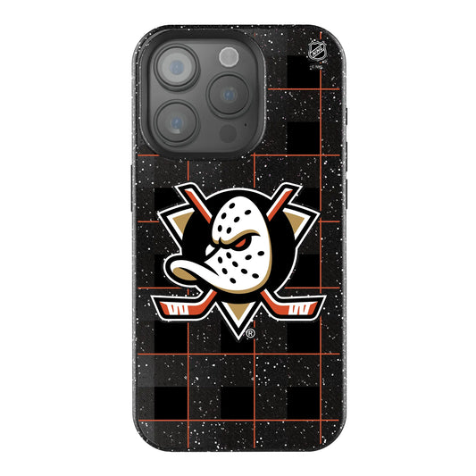 Anaheim Ducks Plaid Black Bling Phone Case for Apple iPhone