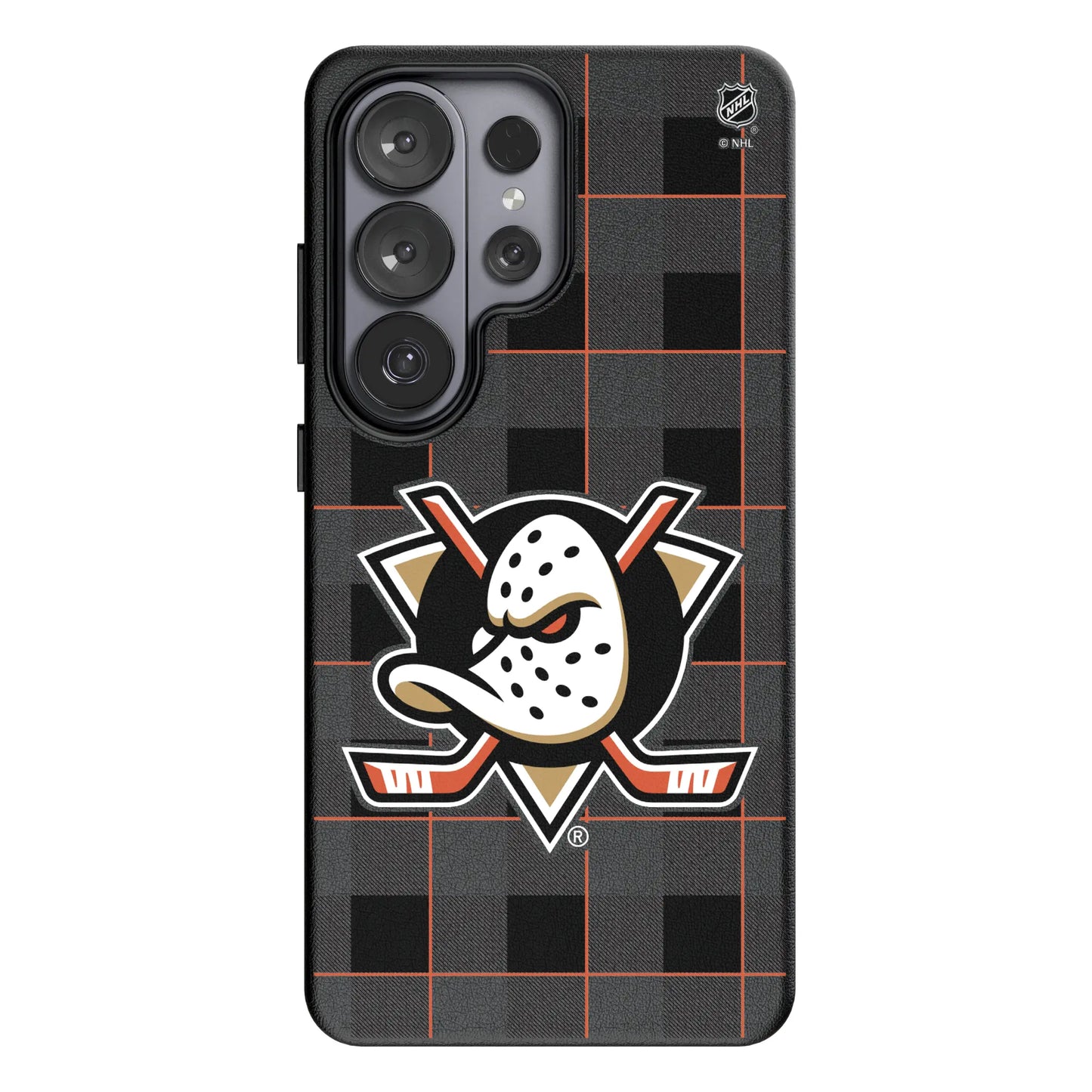 Anaheim Ducks Plaid MagSafe Compatible Phone Case for Samsung Galaxy