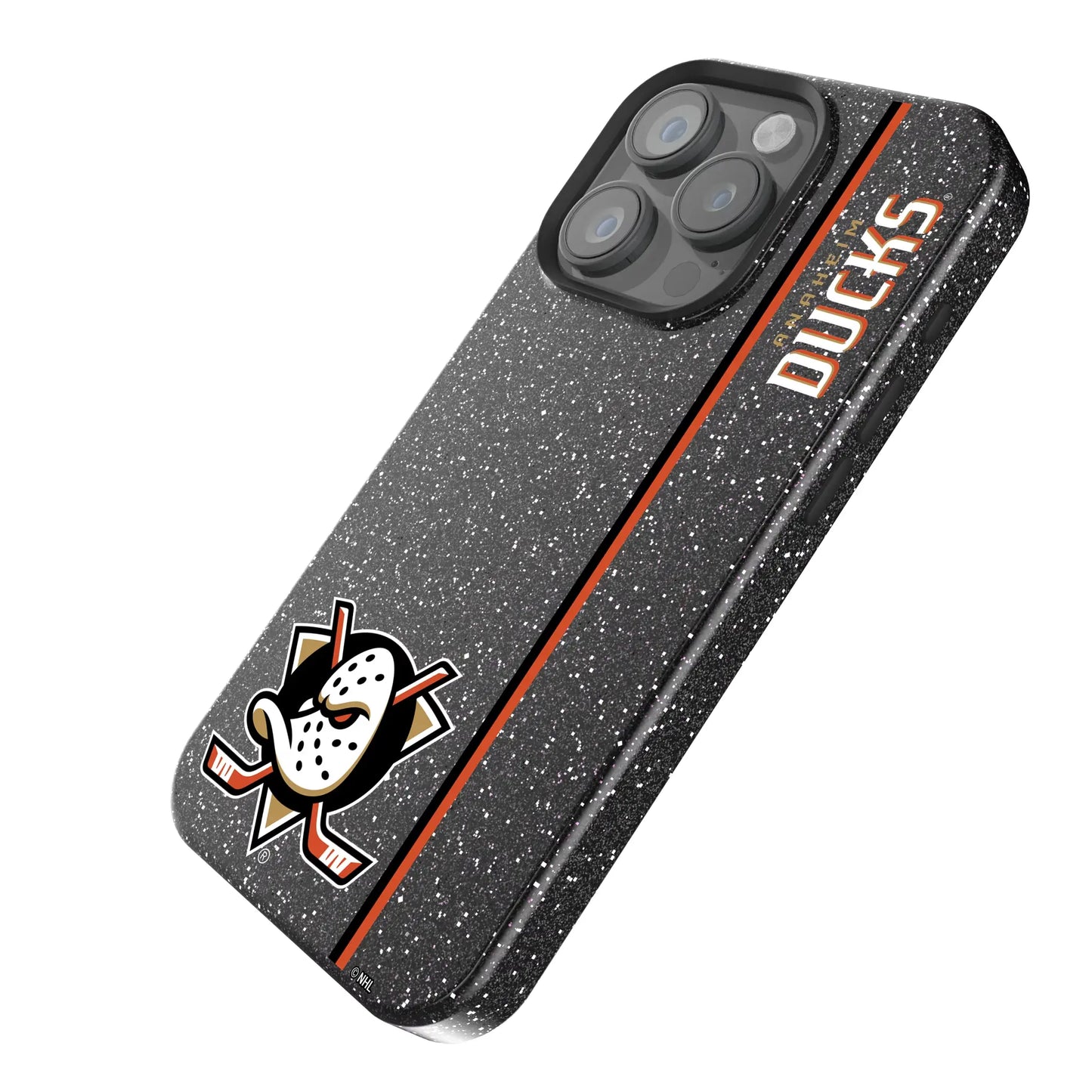 Anaheim Ducks Sidebar Black Bling Phone Case for Apple iPhone