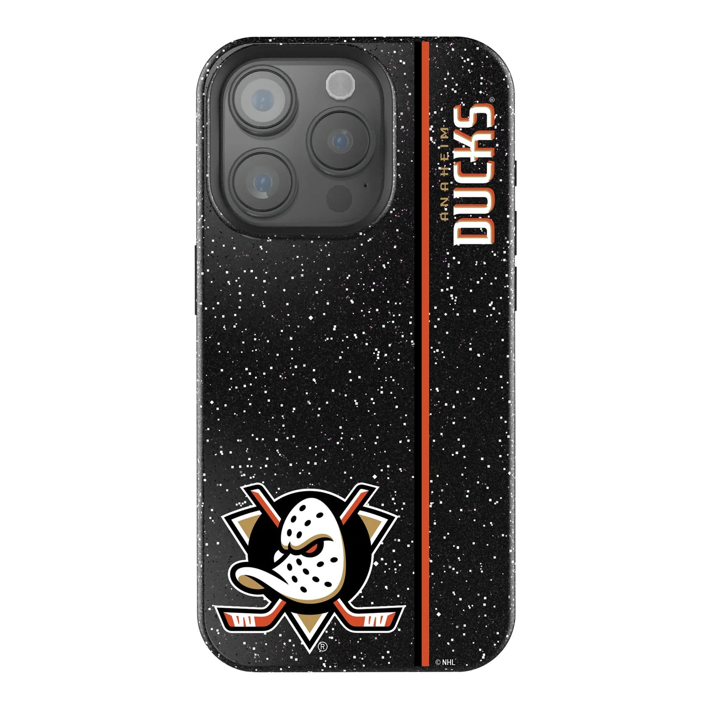 Anaheim Ducks Sidebar Black Bling Phone Case for Apple iPhone