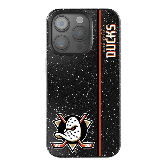 Anaheim Ducks Sidebar Black Bling Phone Case for Apple iPhone