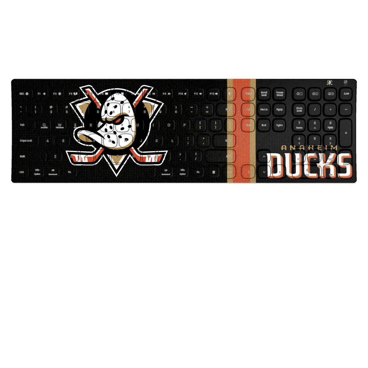 Anaheim Ducks Stripe Curved Wireless Keyboard