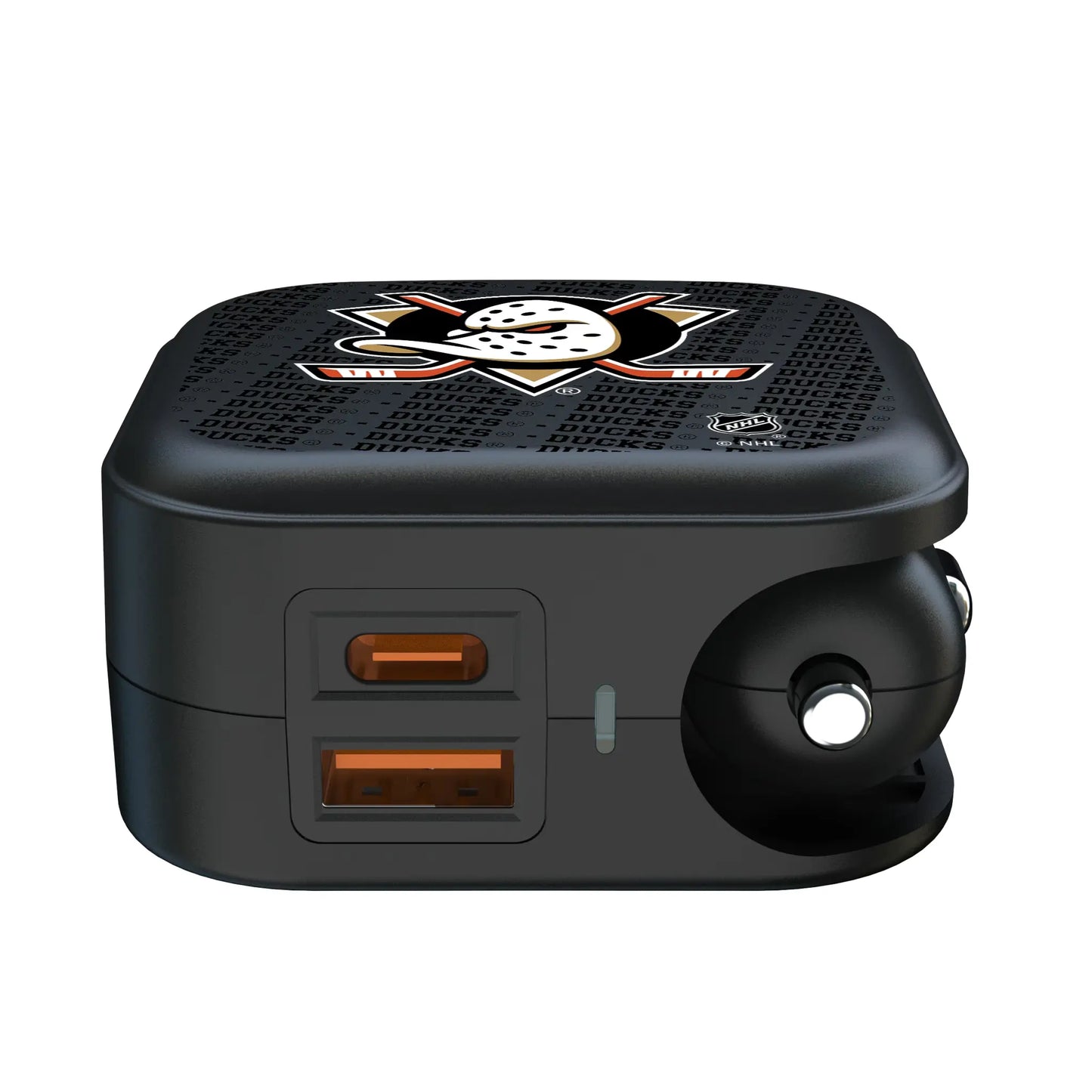 Anaheim Ducks Text Backdrop 2 in 1 USB A/C Charger