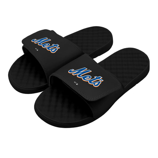 New York Mets Wordmark Black Slides