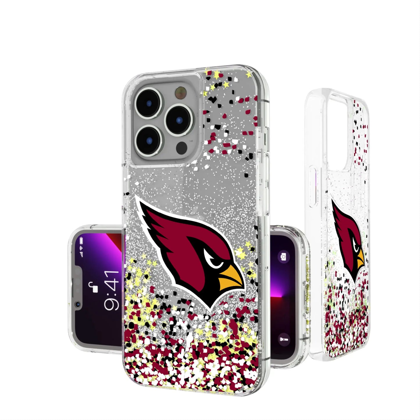 Arizona Cardinals Confetti Glitter Phone Case for Apple iPhone