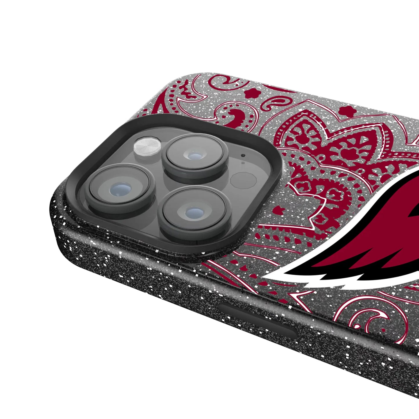 Arizona Cardinals Paisley Black Bling Phone Case for Apple iPhone