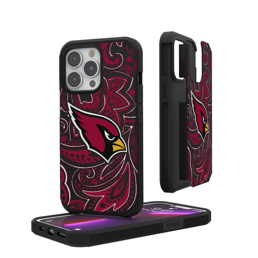 Arizona Cardinals Paisley Rugged Phone Case for Apple iPhone