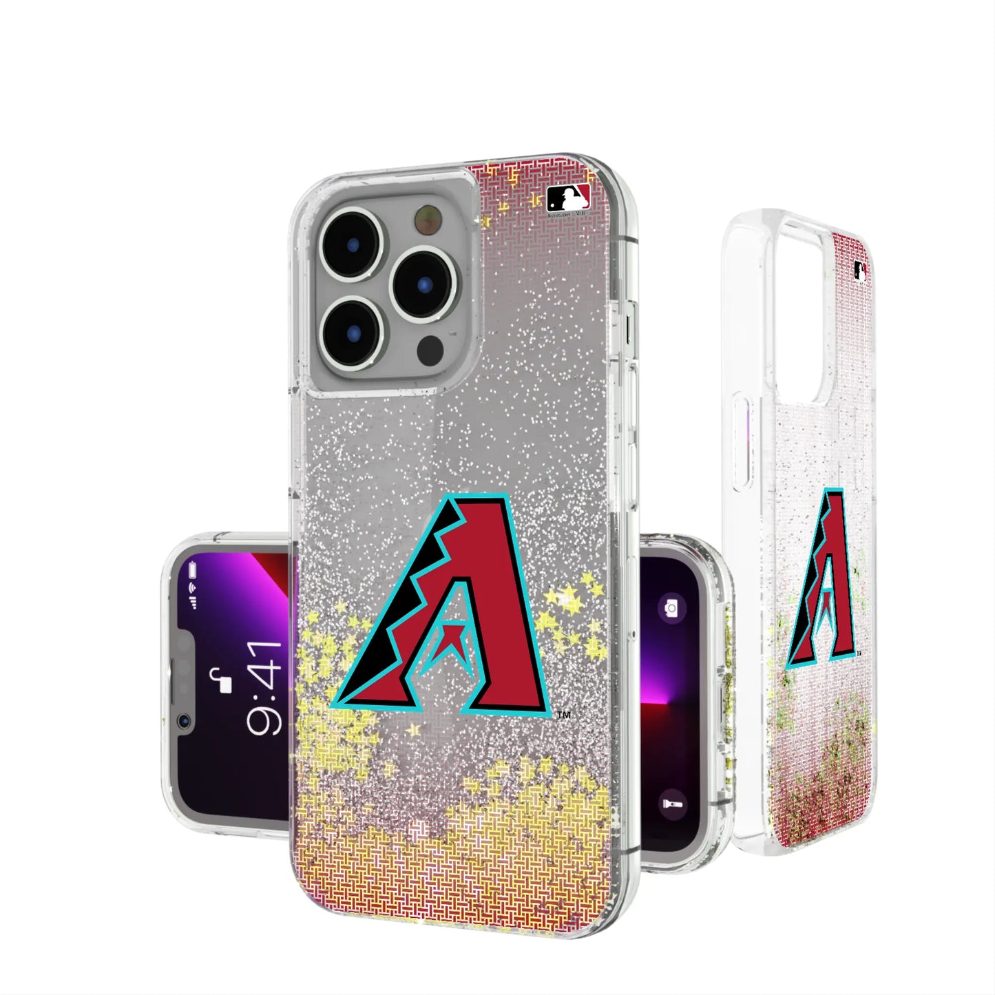 Arizona Diamondbacks Linen Glitter Phone Case for Apple iPhone