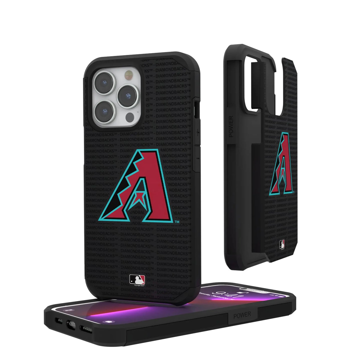 Arizona Diamondbacks Text Backdrop Rugged Phone Case for Apple iPhone