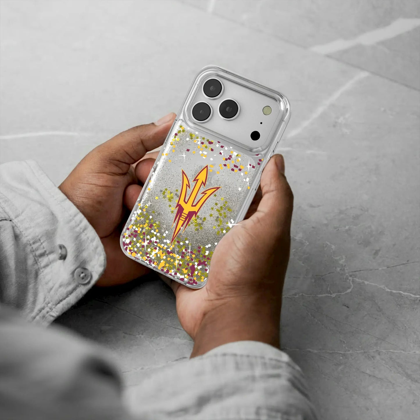 Arizona State University Sun Devils Confetti Glitter Phone Case for Apple iPhone