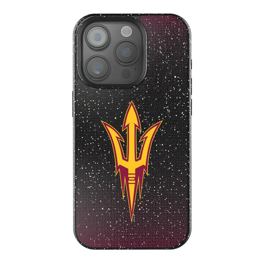 Arizona State University Sun Devils Linen Black Bling Phone Case for Apple iPhone