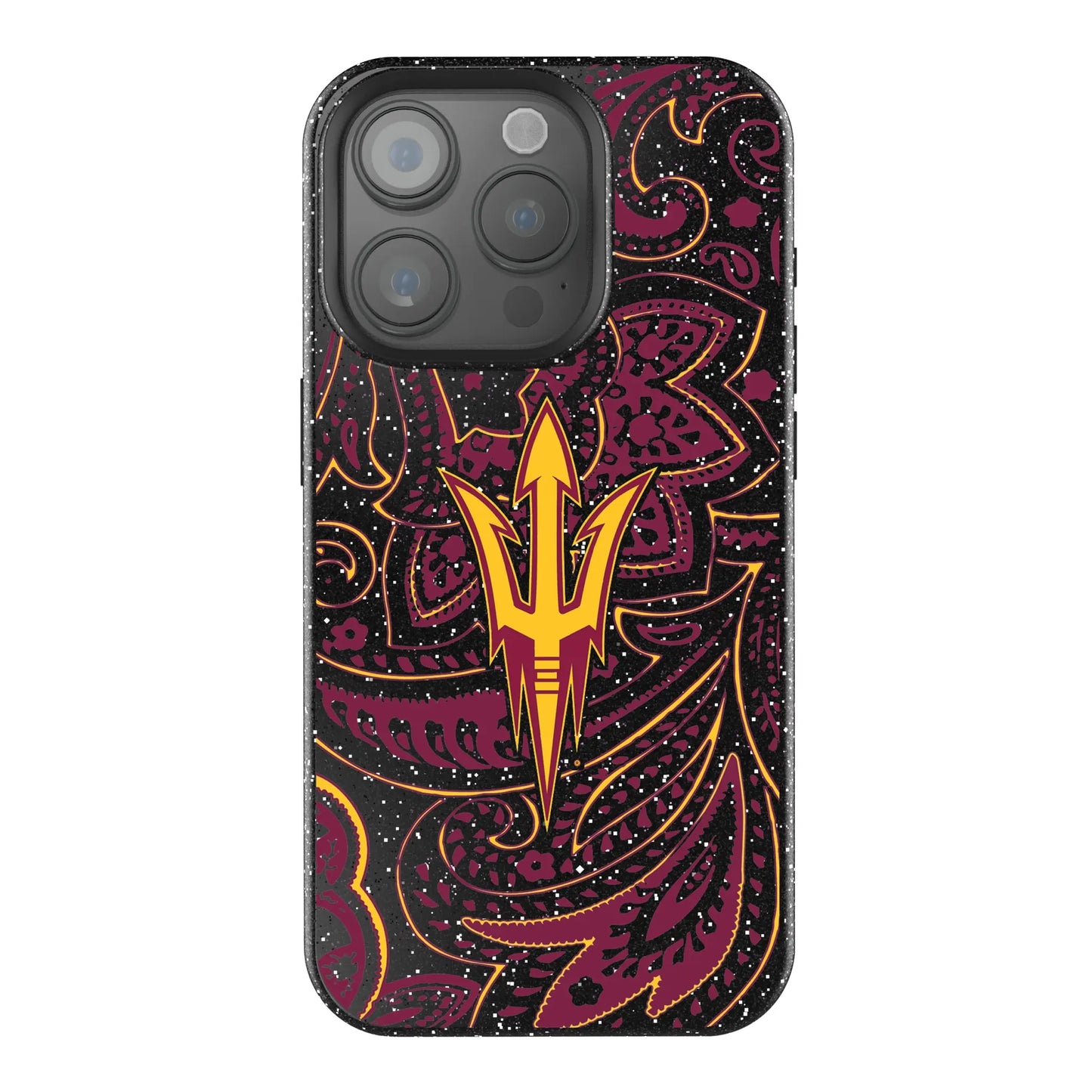 Arizona State University Sun Devils Paisley Black Bling Phone Case for Apple iPhone
