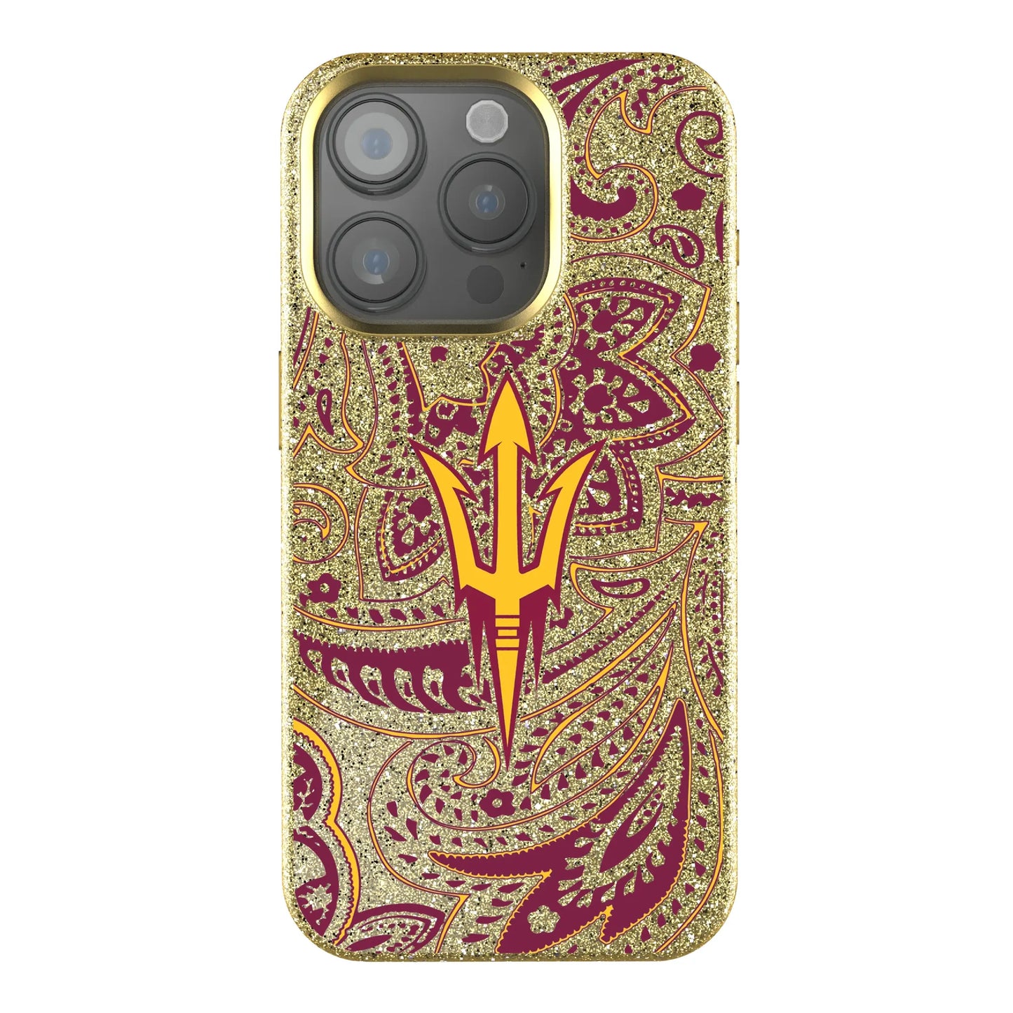 Arizona State University Sun Devils Paisley Bling Phone Case for Apple iPhone