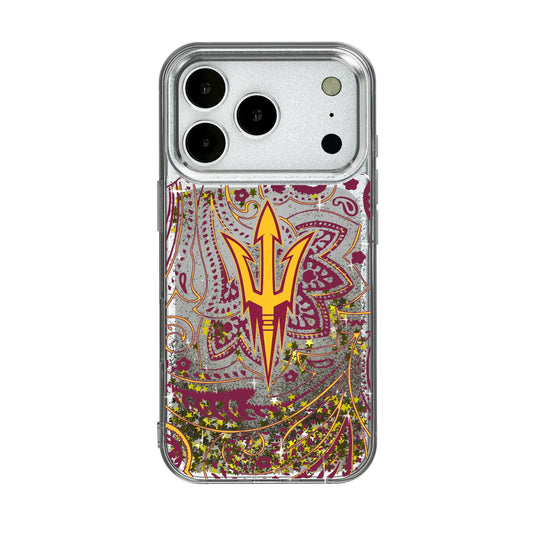Arizona State University Sun Devils Paisley Glitter Phone Case for Apple iPhone