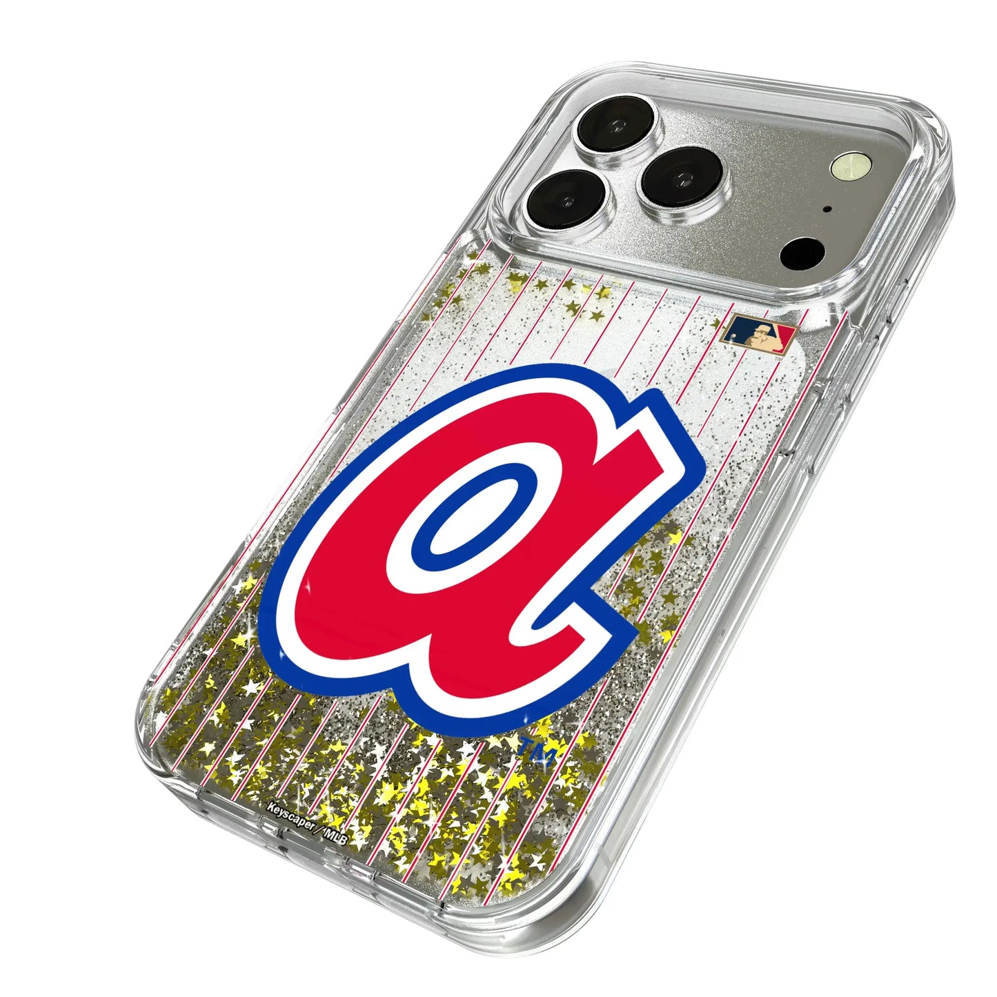 Atlanta Braves 1972-1980 - Cooperstown Collection Pinstripe Glitter Phone Case for Apple iPhone