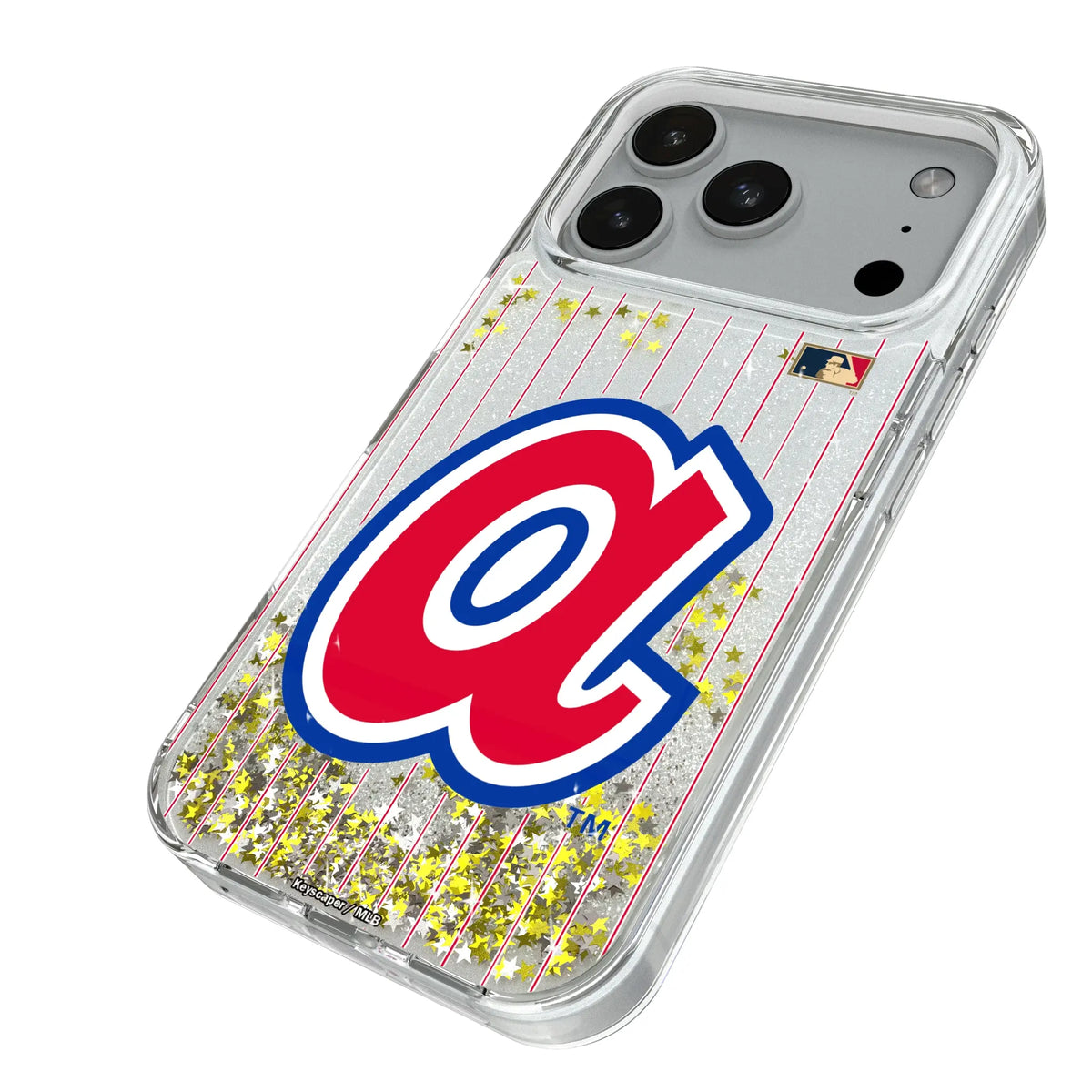 Atlanta Braves 1972-1980 - Cooperstown Collection Pinstripe Glitter Phone Case for Apple iPhone