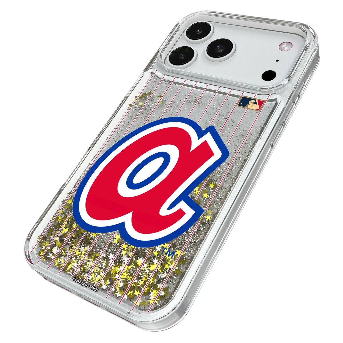 Atlanta Braves 1972-1980 - Cooperstown Collection Pinstripe Glitter Phone Case for Apple iPhone