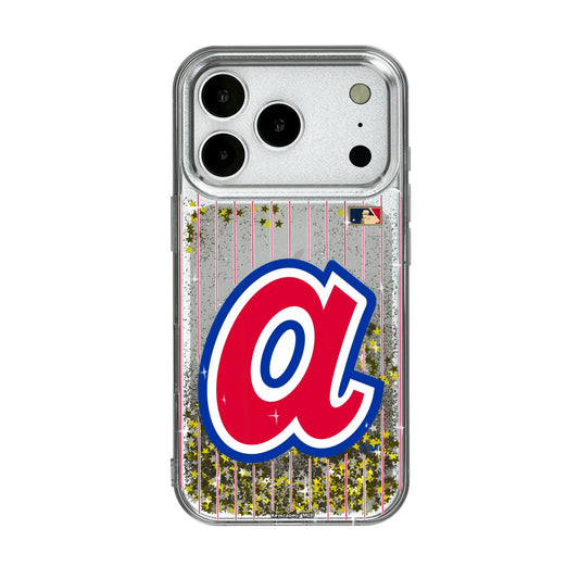 Atlanta Braves 1972-1980 - Cooperstown Collection Pinstripe Glitter Phone Case for Apple iPhone