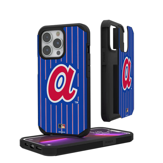Atlanta Braves 1972-1980 - Cooperstown Collection Pinstripe Rugged Phone Case for Apple iPhone