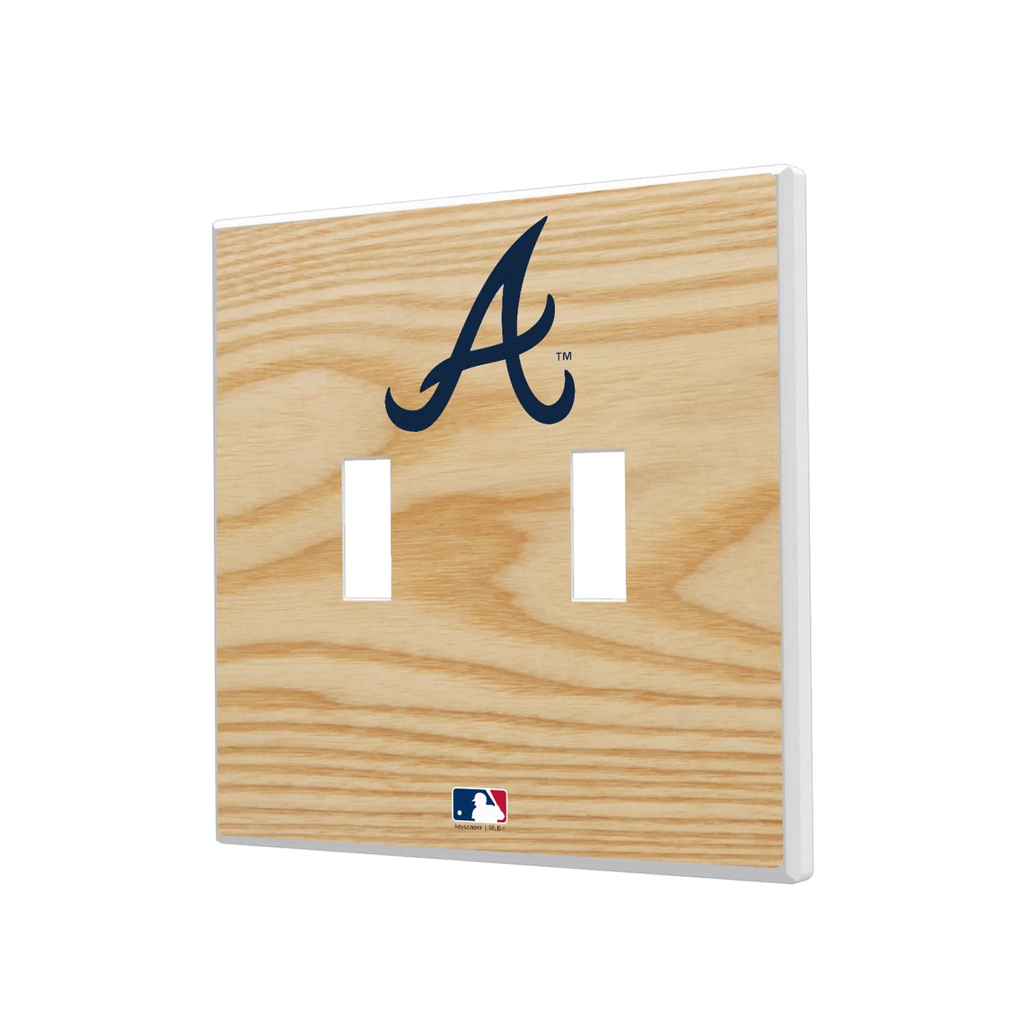 Atlanta Braves Baseball Bat Hidden-Screw Light Switch Plate