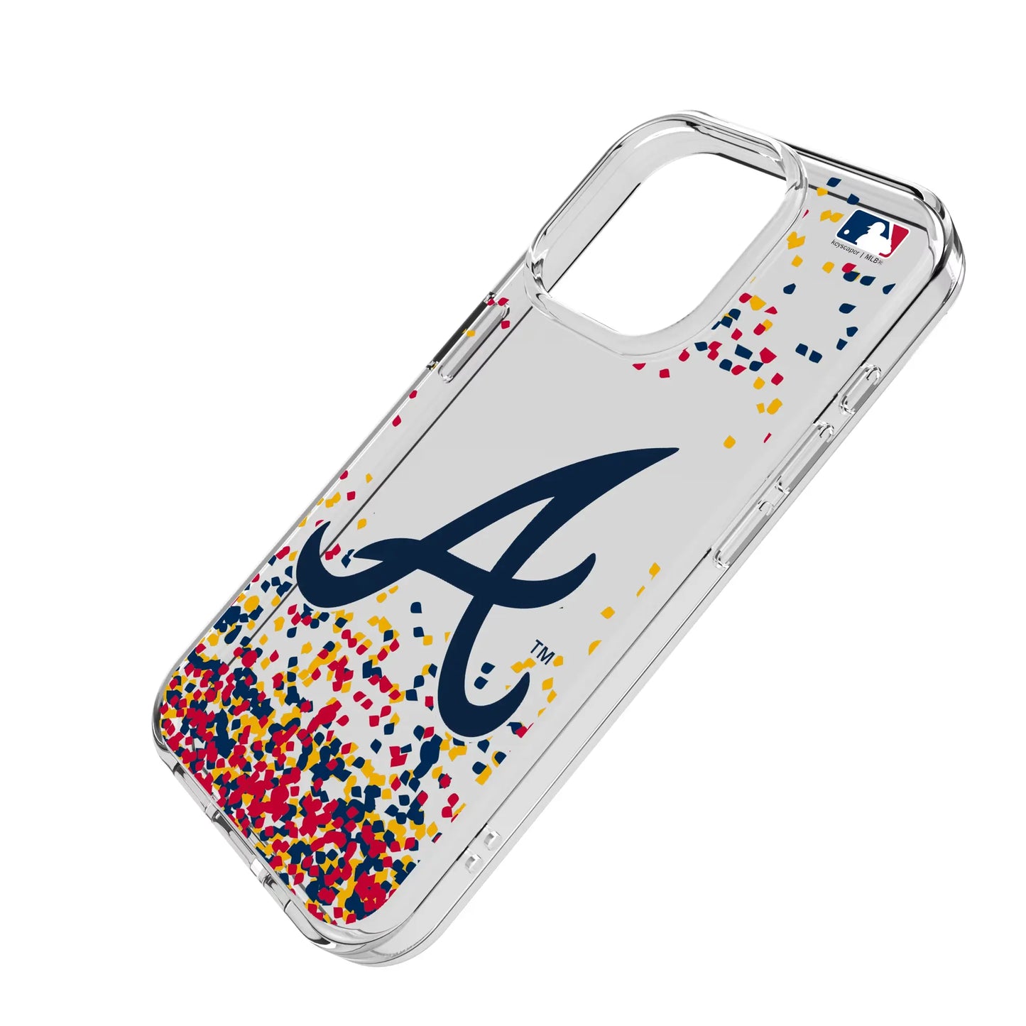 Atlanta Braves Confetti Clear Phone Case for Apple iPhone