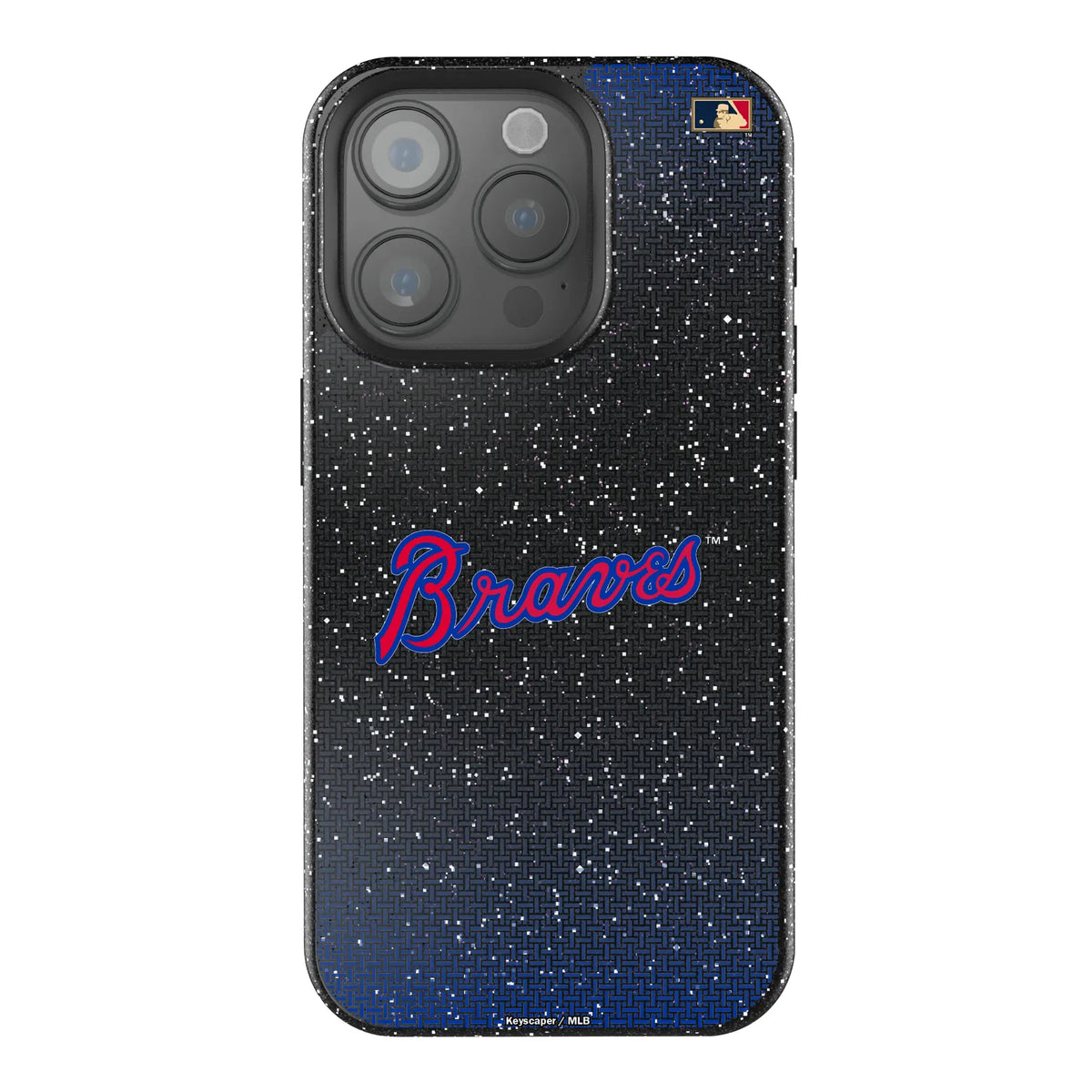 Atlanta Braves Home 2012 - Cooperstown Collection Linen Black Bling Phone Case for Apple iPhone