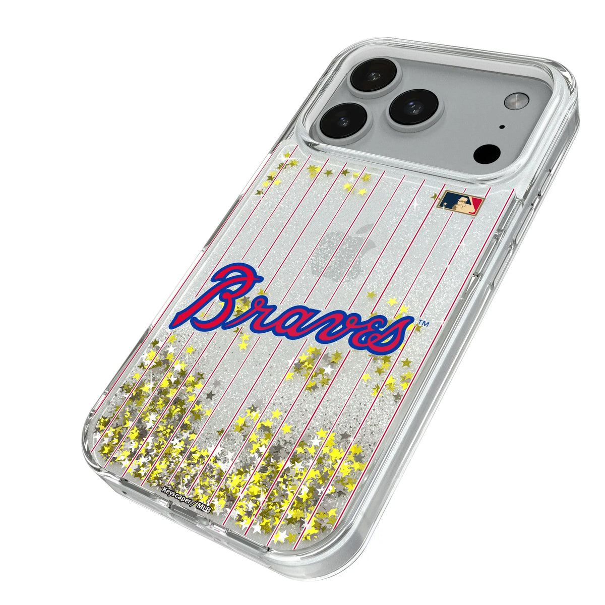 Atlanta Braves Home 2012 - Cooperstown Collection Pinstripe Glitter Phone Case for Apple iPhone